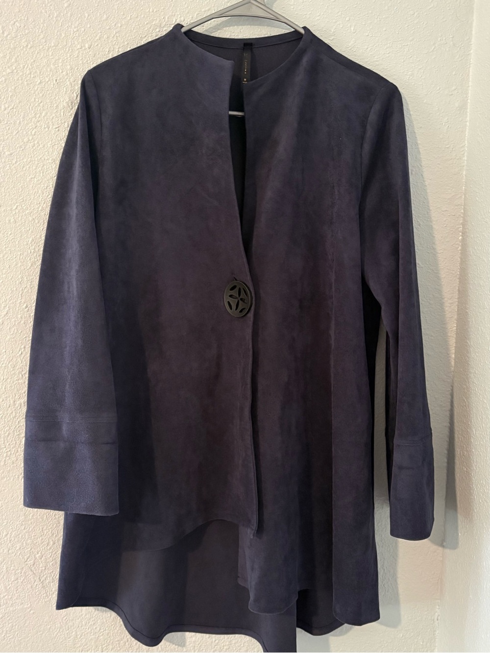 IC by Connie K Royal Blue Suede-Look Open Front Coat